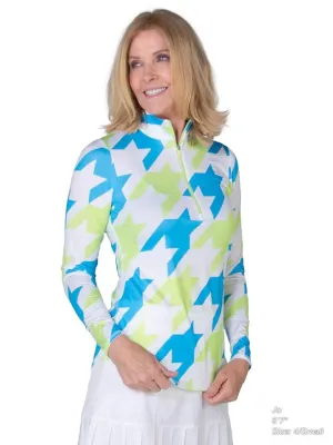 New Jofit Multicolor  Large Houndstooth UV Mock Top Size XL  MSP$80