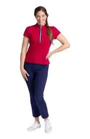 New Kinona Women's Sporting Life Shortsleeve Golf Top - Bordeaux Red MSP$115