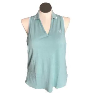 New Puma  MATTR Sprinter Sleeveless Polo Teal Heather w/ Logo Size XL. MSP$50