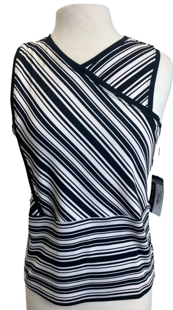 New Tail Black & White Striped Top Size L