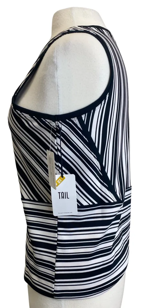 New Tail Black & White Striped Top Size L