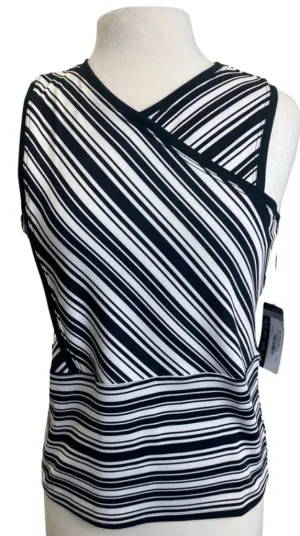 New Tail Black & White Striped Top Size L