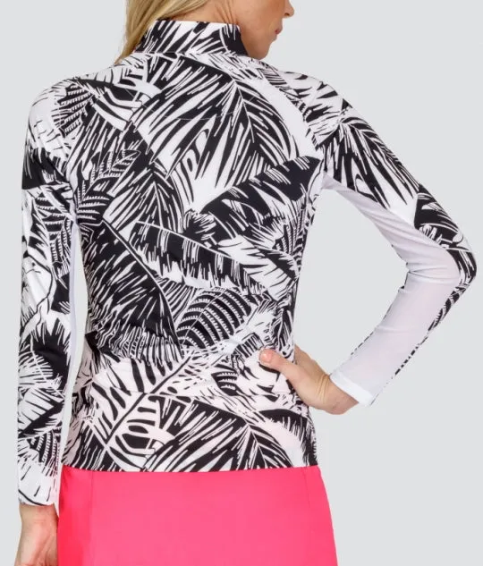 New Tail Rayne Long Sleeve Funnel Neck Top in Chalet Palms MSP$97