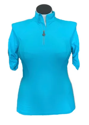 New Tzu Tzu Women's Jaclyn Cabo Blue Golf Top Size M MSP$99