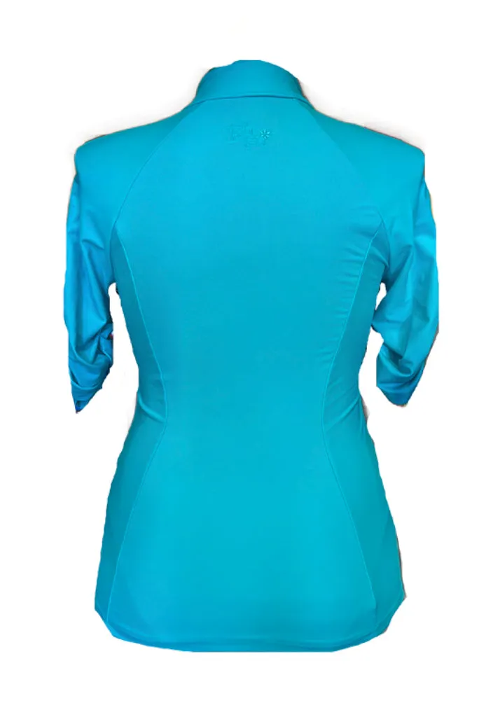 New Tzu Tzu Women's Jaclyn Cabo Blue Golf Top Size M MSP$99