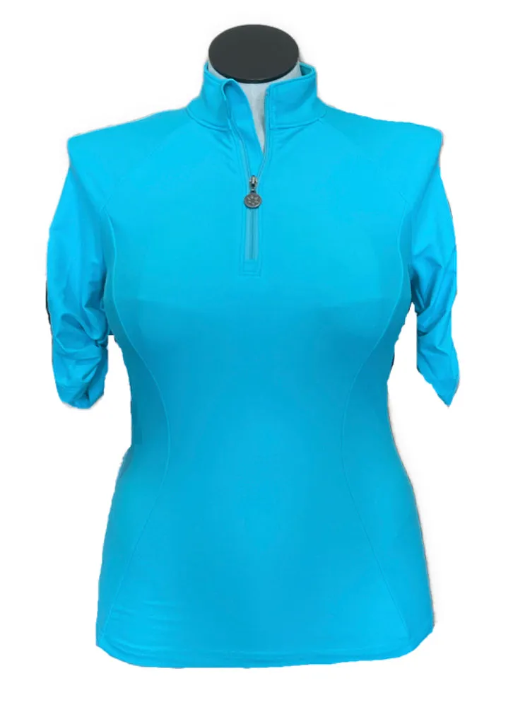 New Tzu Tzu Women's Jaclyn Cabo Blue Golf Top Size M MSP$99