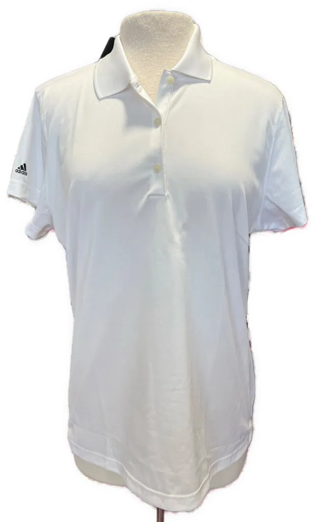 New Women's Adidas White Pique Golf Polo Size XL MSP$50