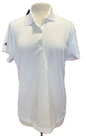 New Women's Adidas White Pique Golf Polo Size XL MSP$50