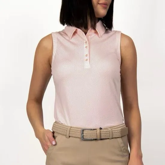 New Women's Kjus Eve Sleeveless Golf Polo - Rose Quartz MSP$99