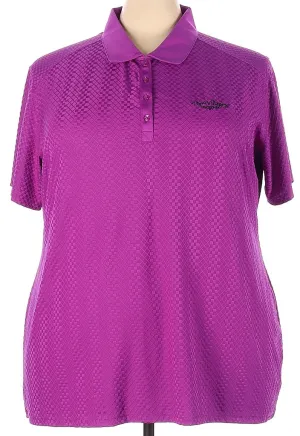 NEW Women's Lopez Fuchsia Grace Short Sleeve Textured Golf Polo Size 3X