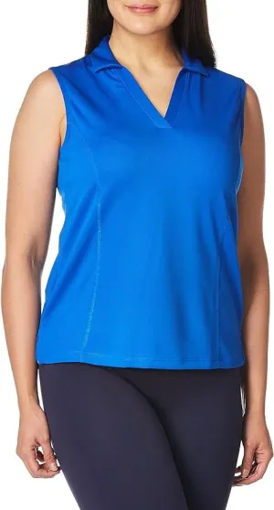 New Women's PGA Tour Royal Blue V-Neck Sleeveless Polo Size XXL