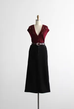nightshade corduroy maxi skirt 1919 Vintage