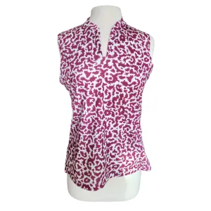 Nike Women's Dri-Fit Burgandy Animal Print Sleeveless Golf Polo Size M MSP$70