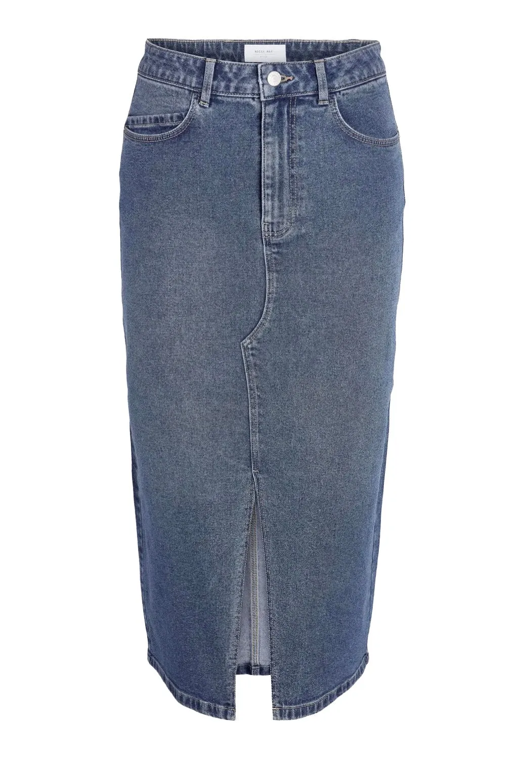 Noisy May - Kath Slit Midi Medium Blue Denim - Skirt