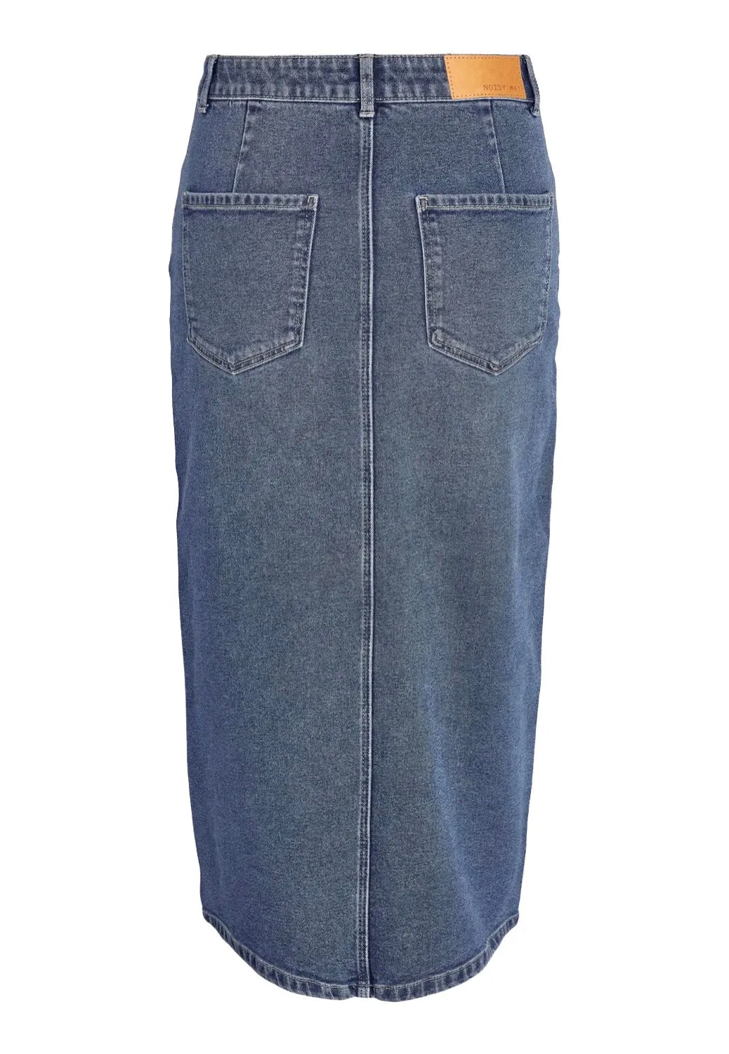 Noisy May - Kath Slit Midi Medium Blue Denim - Skirt