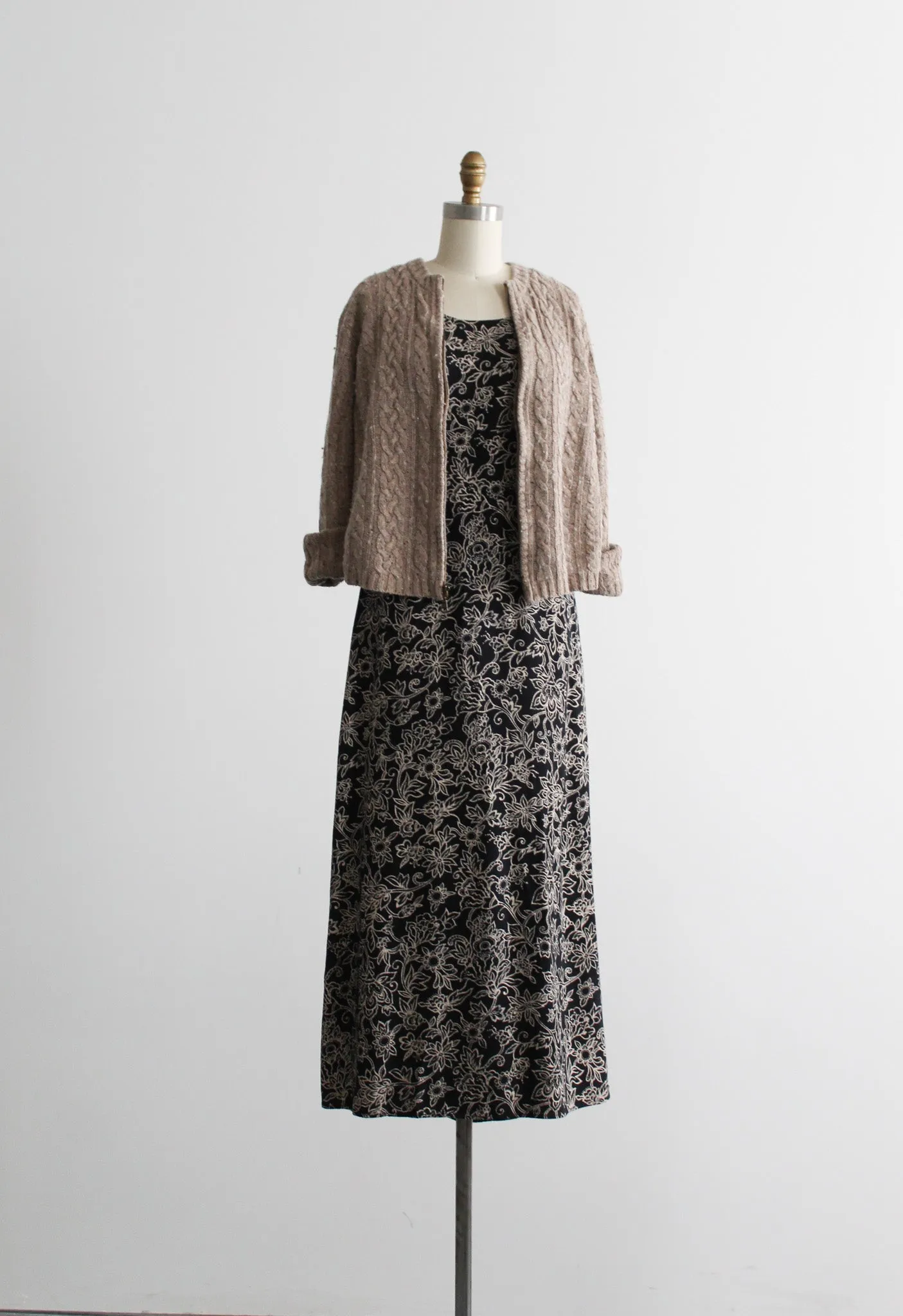 oat cable knit cardigan 1919 Vintage