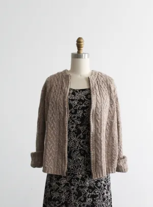 oat cable knit cardigan 1919 Vintage