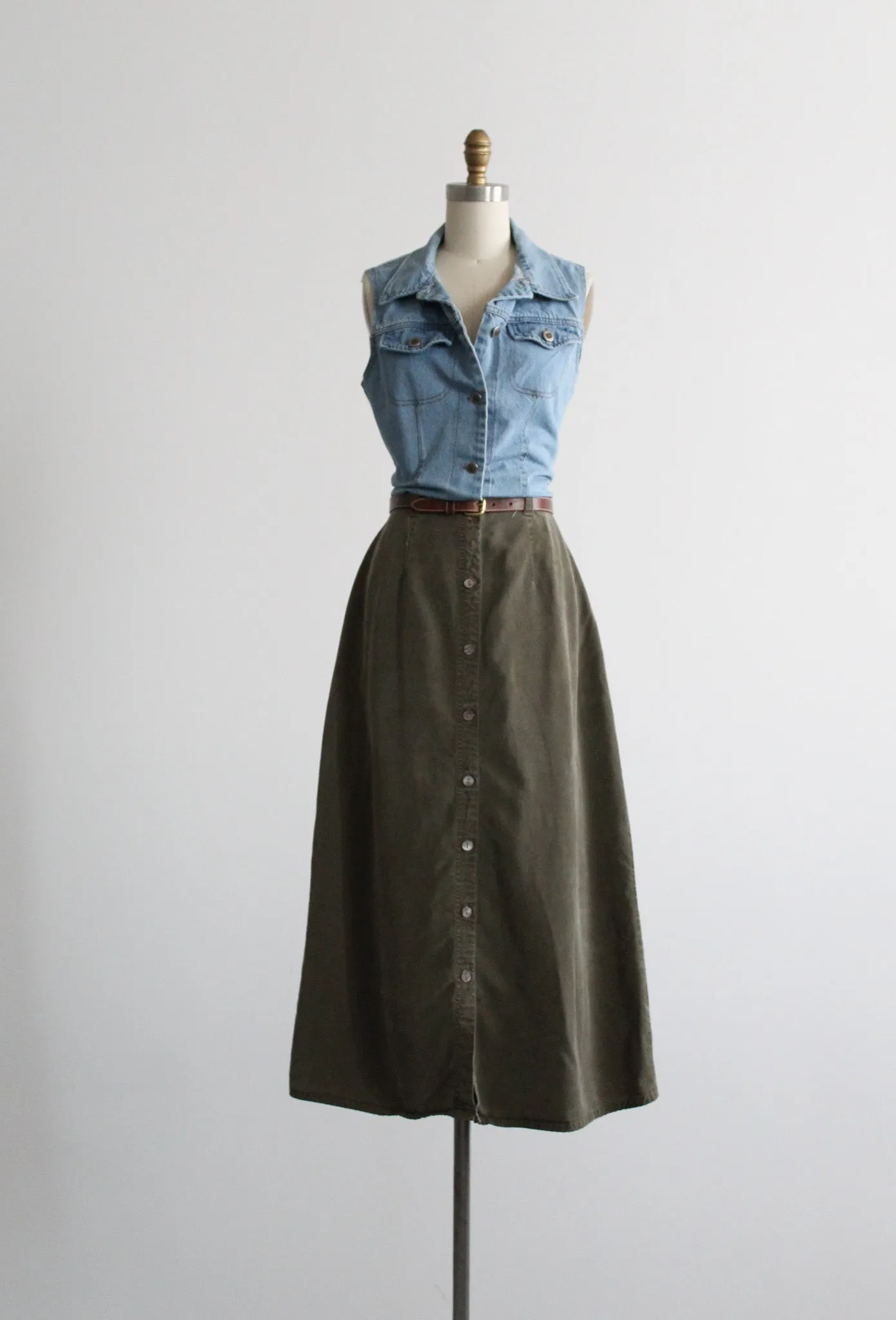 olive branch midi skirt 1919 Vintage