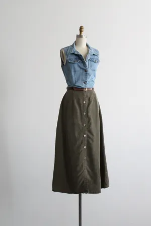 olive branch midi skirt 1919 Vintage