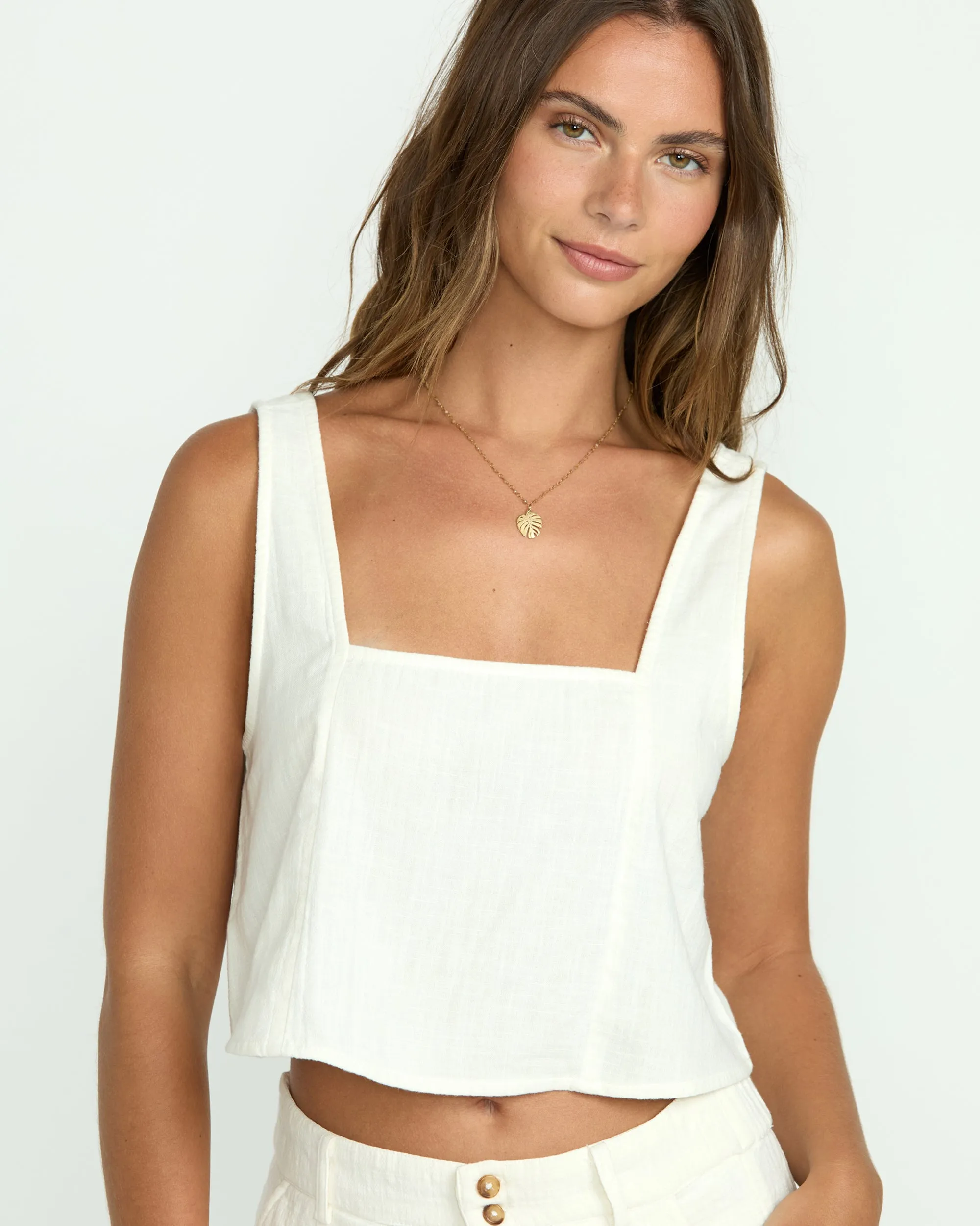 Open Skies Woven Tank - Salt Crystal Billabong