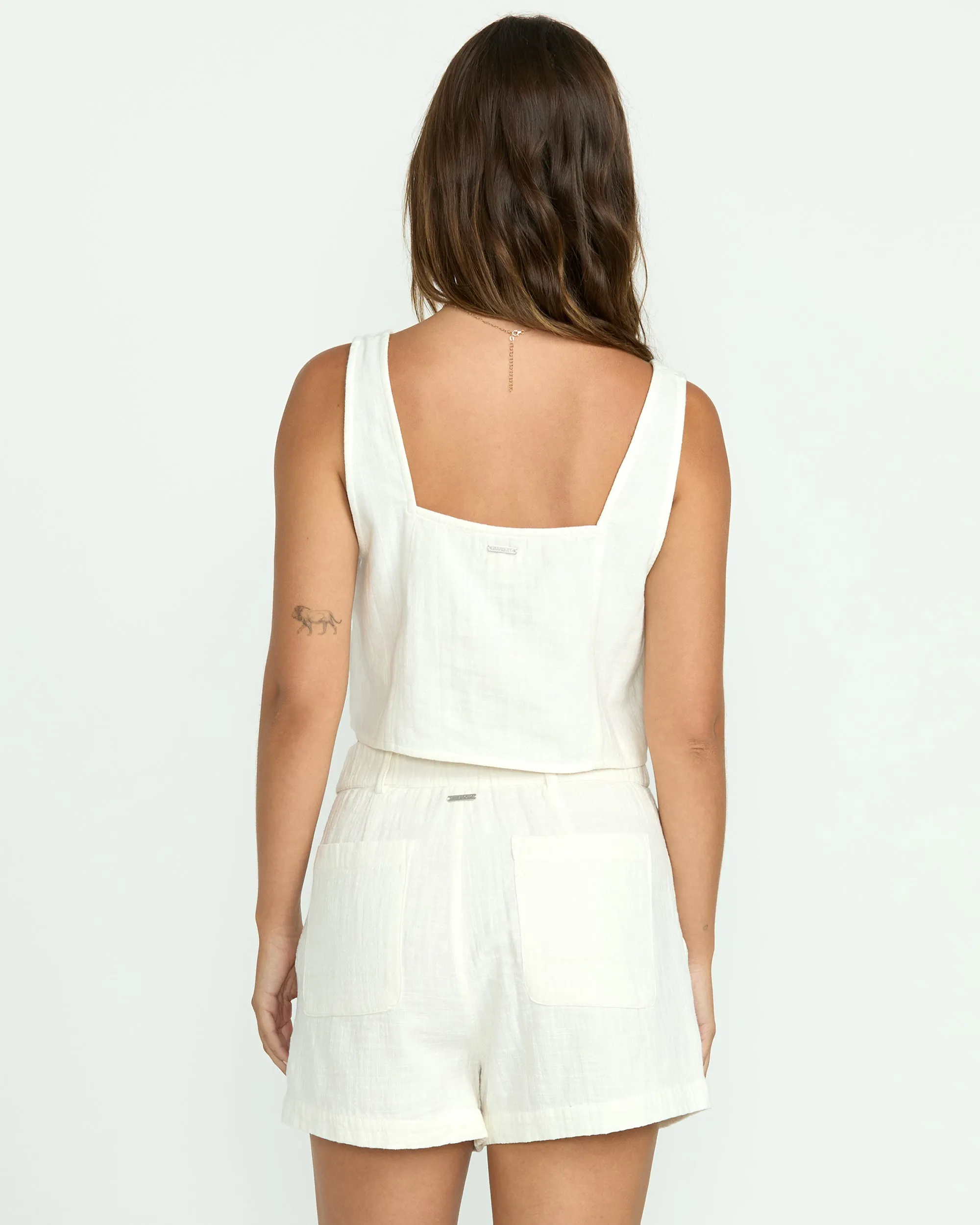 Open Skies Woven Tank - Salt Crystal Billabong