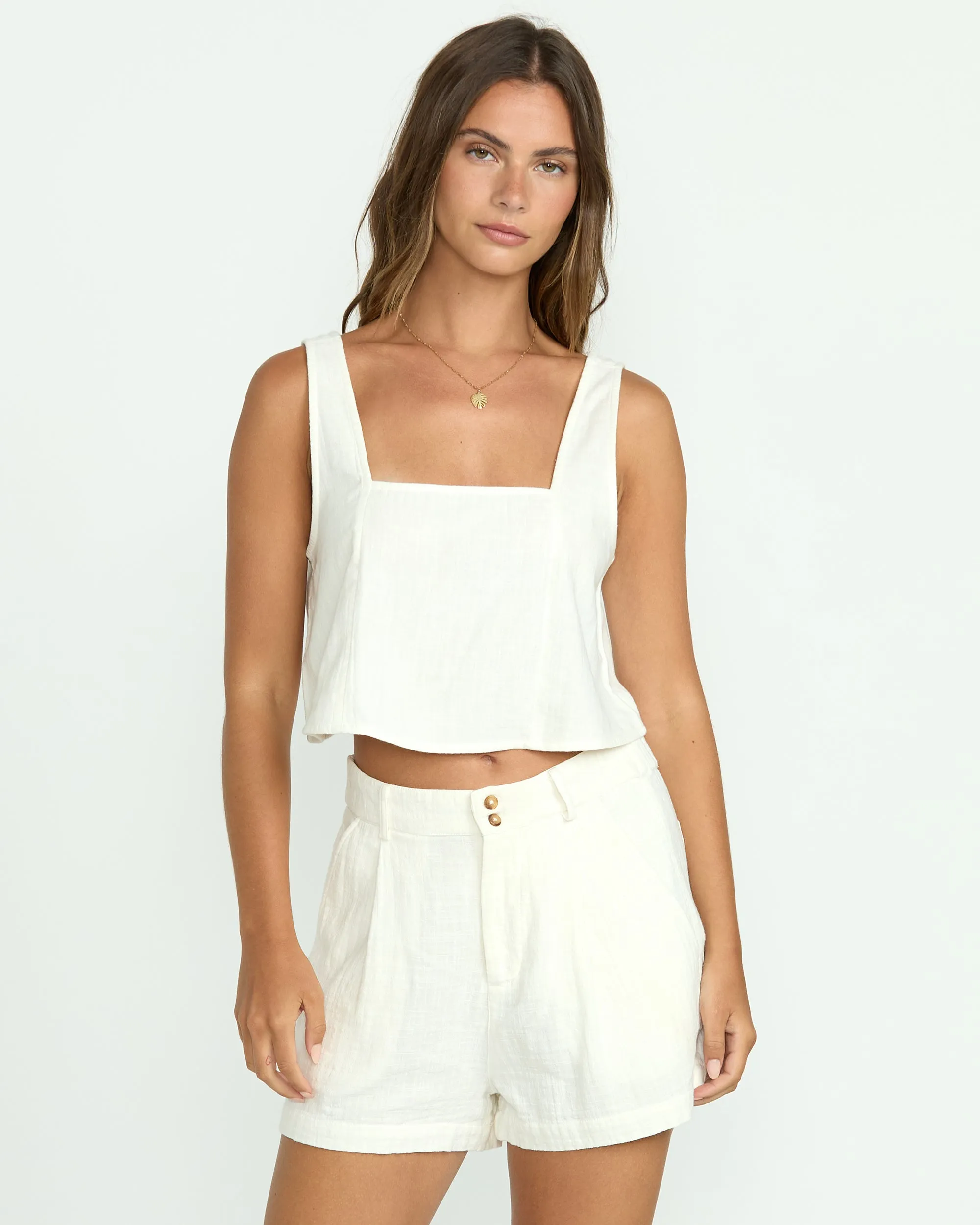 Open Skies Woven Tank - Salt Crystal Billabong