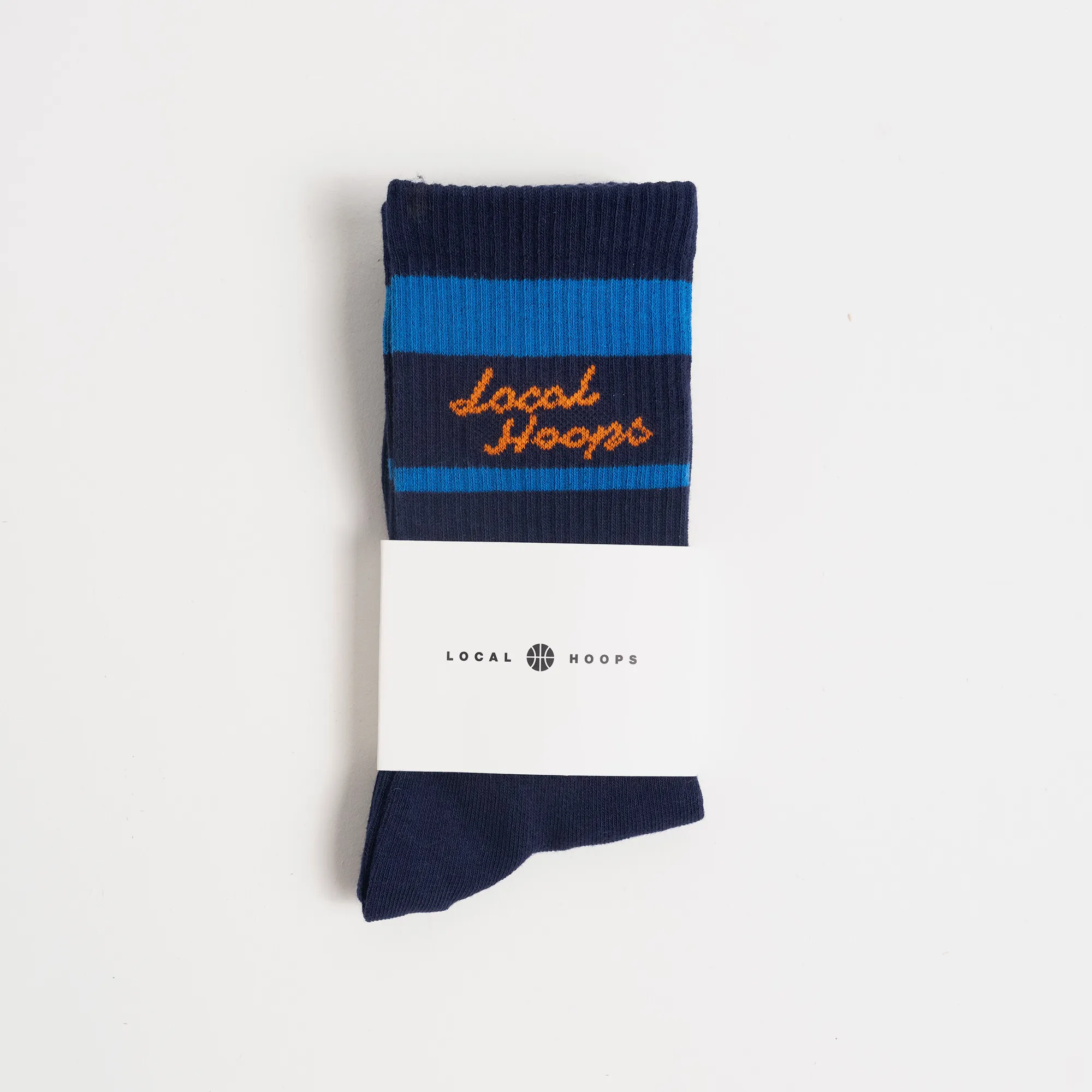 Orange & Blue Striped Socks LOCAL HOOPS