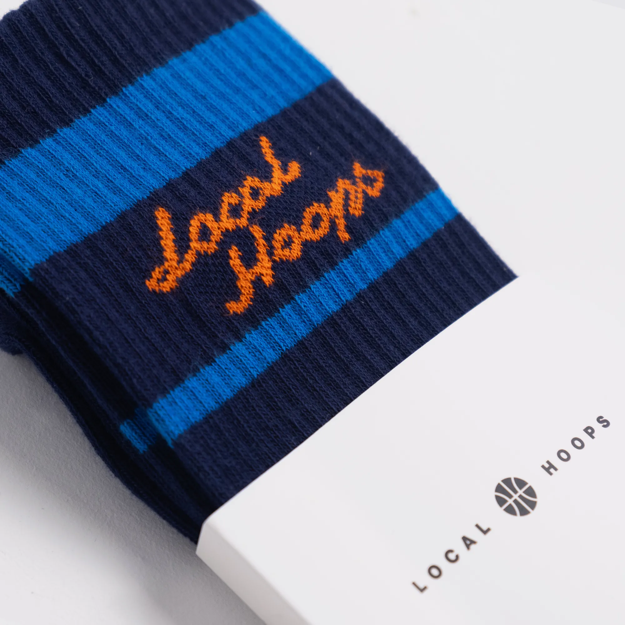 Orange & Blue Striped Socks LOCAL HOOPS