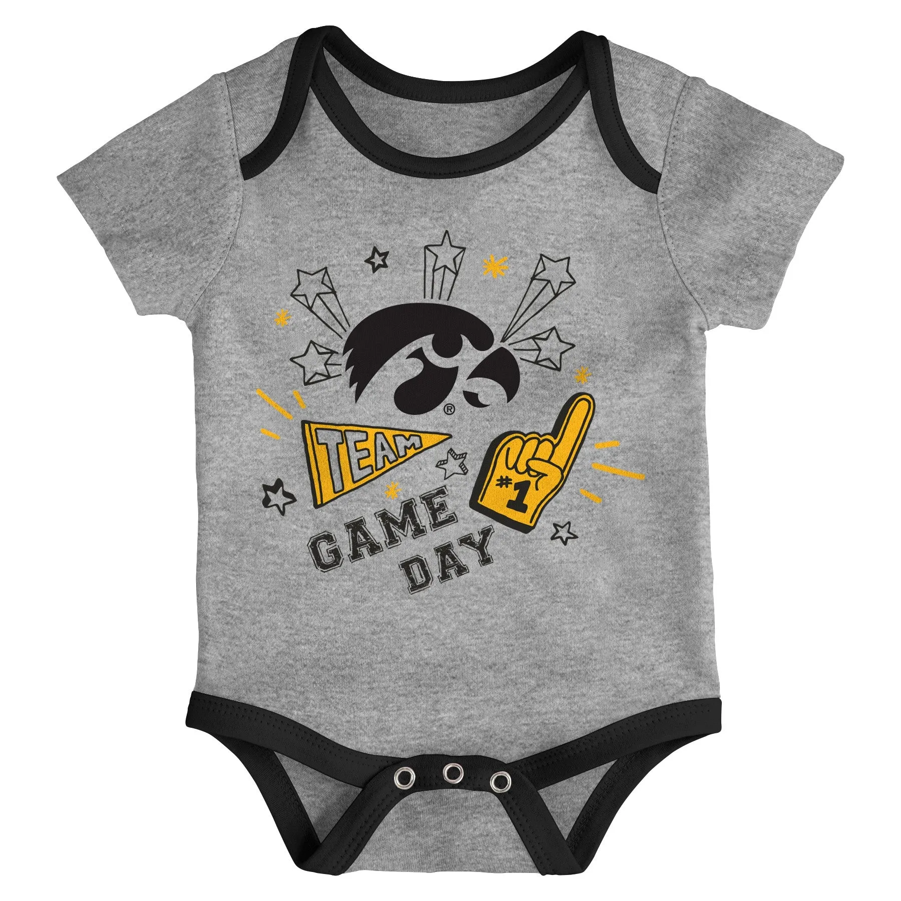 Outerstuff Iowa Hawkeyes NCAA Newborn Champs 3-Piece Creeper Set