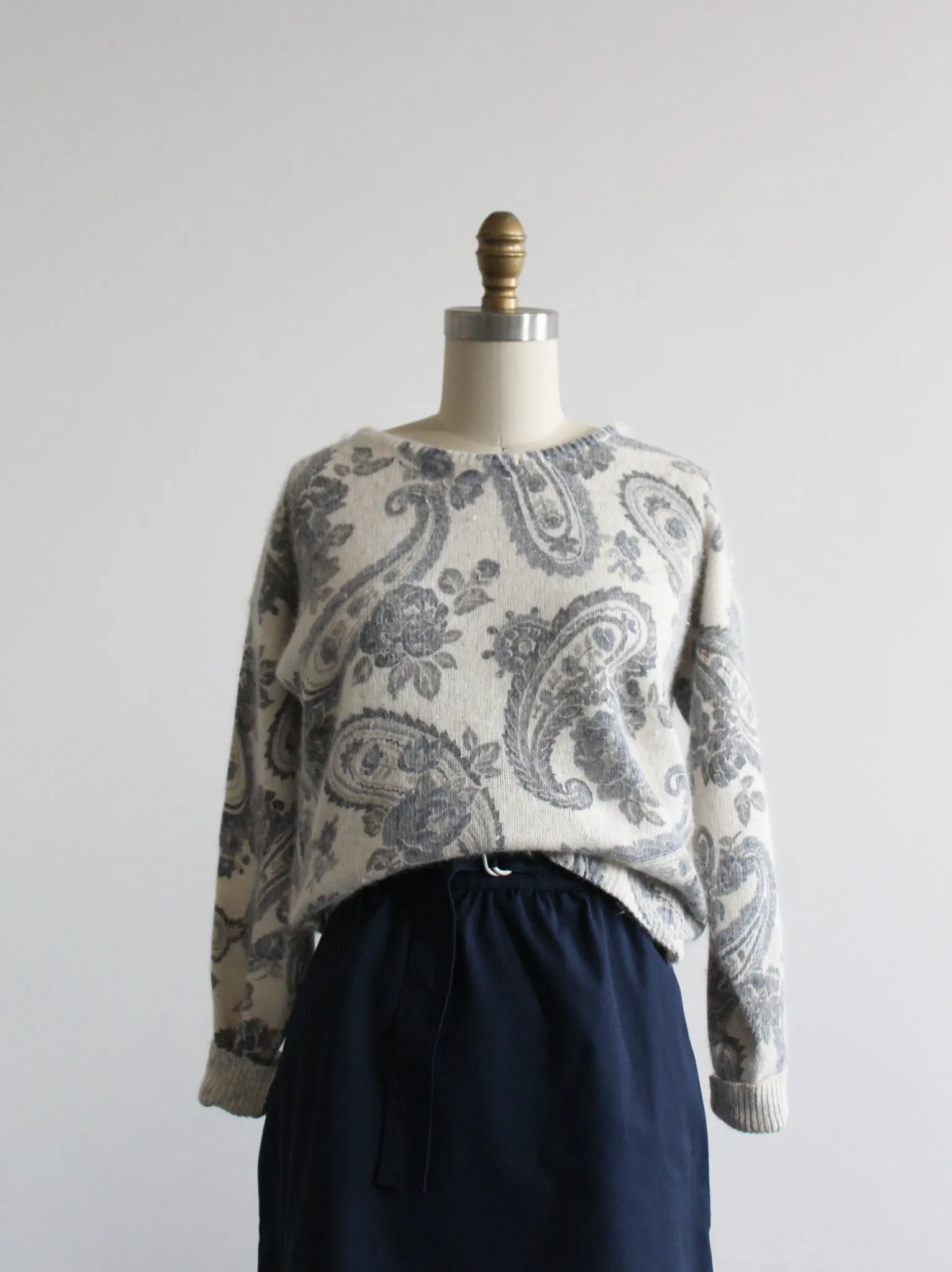 paisley angora sweater 1919 Vintage