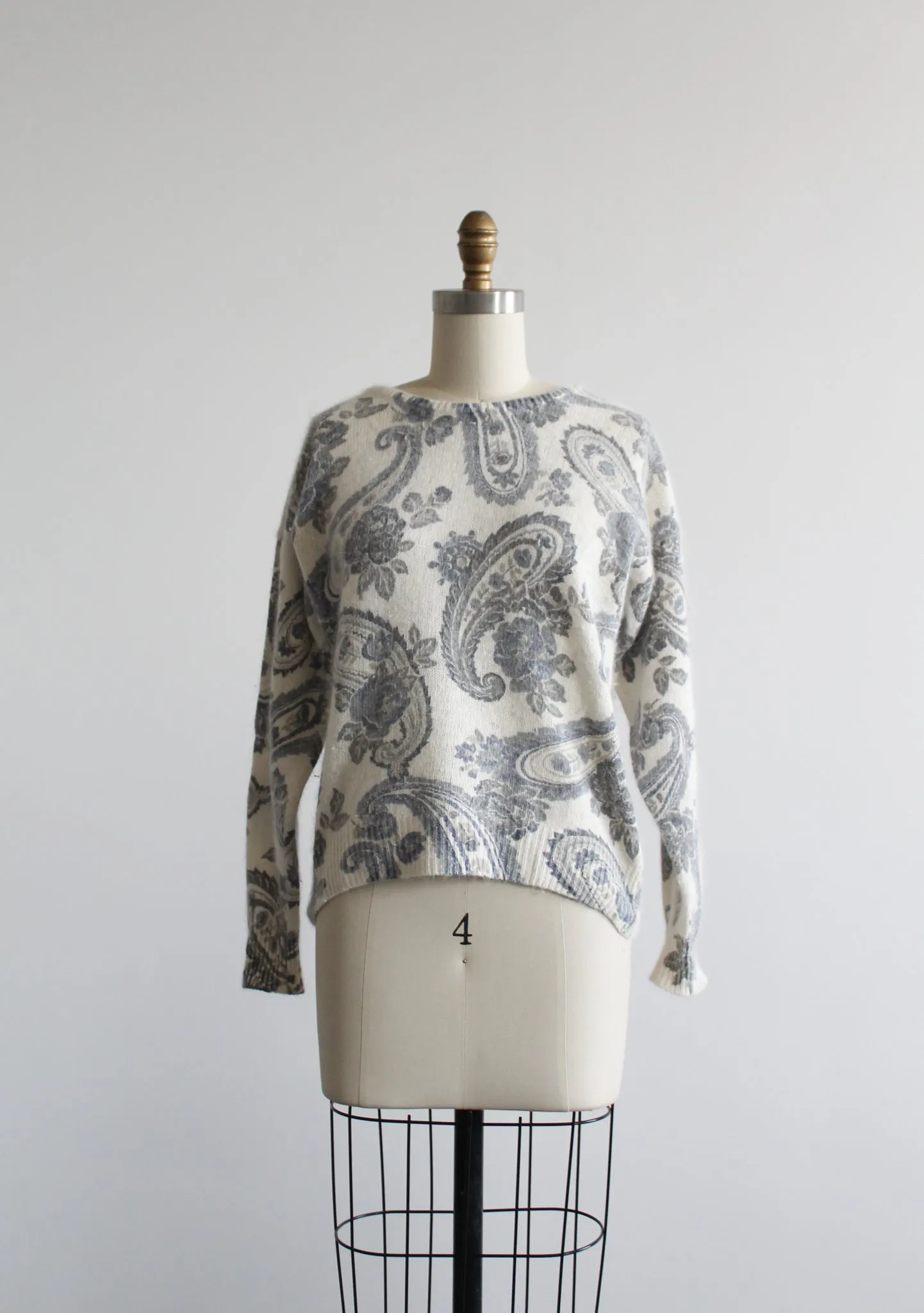 paisley angora sweater 1919 Vintage