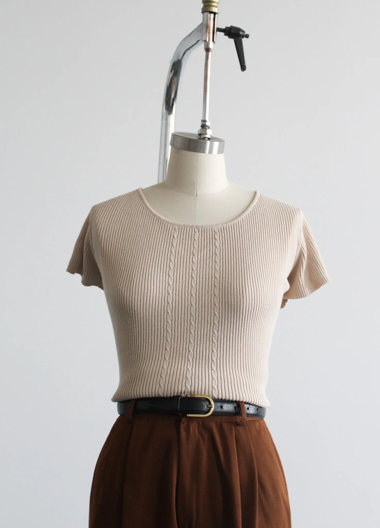 parchment rib knit tee 1919 Vintage