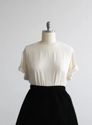 parchment silk tee 1919 Vintage