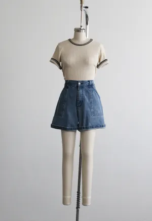 patch pocket vintage denim shorts 1919 Vintage