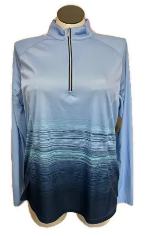 Pebble Beach Blue Gradient Quarter Zip Pullover