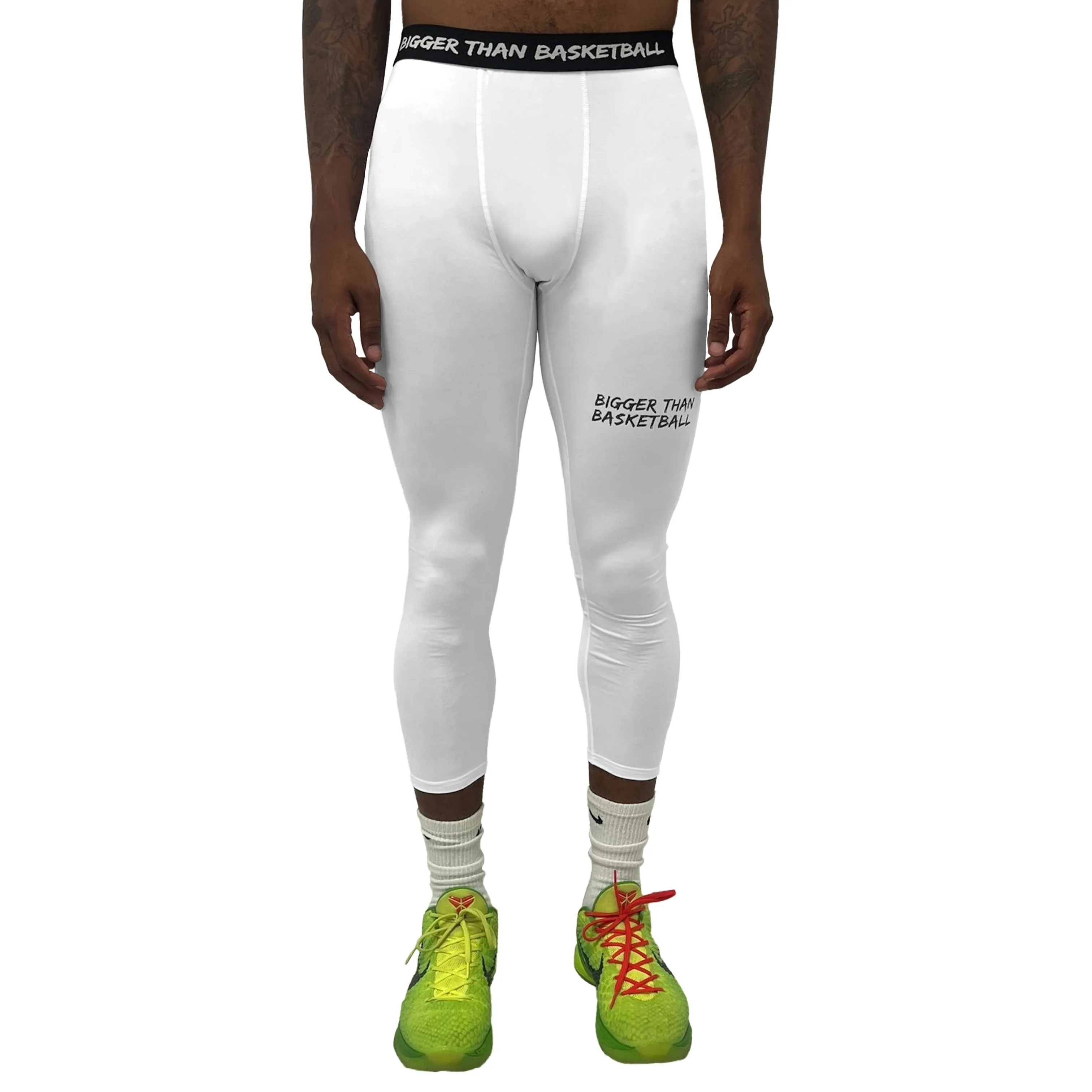 Performance Tights - White Bigger Than Basketball