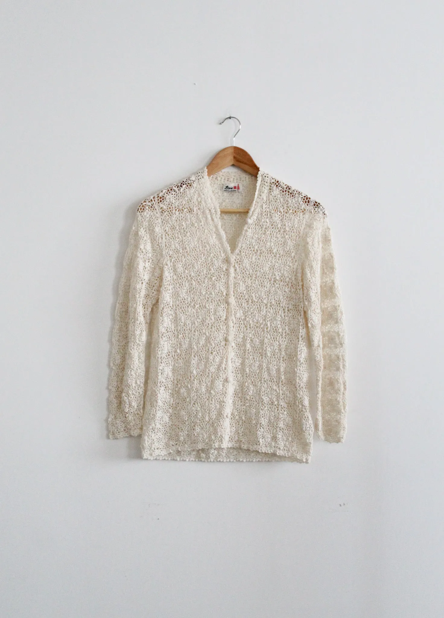 petalwork crochet button up 1919 Vintage
