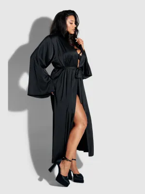Petra Satin Long Robe by Frederick's of Hollywood