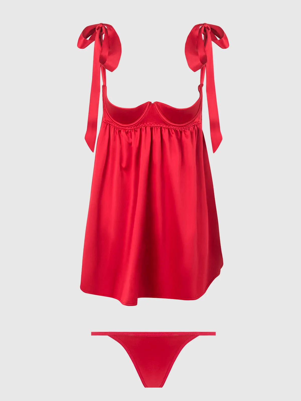 Petra Satin Open Cup Babydoll by Frederick's of Hollywood