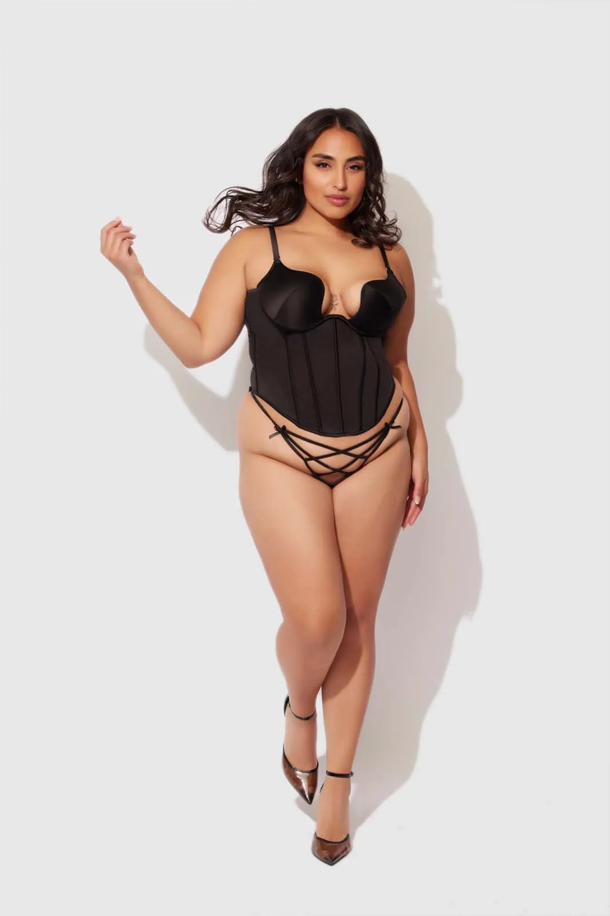 Petra Swirl Plunge Push Up Bustier by Frederick's of Hollywood