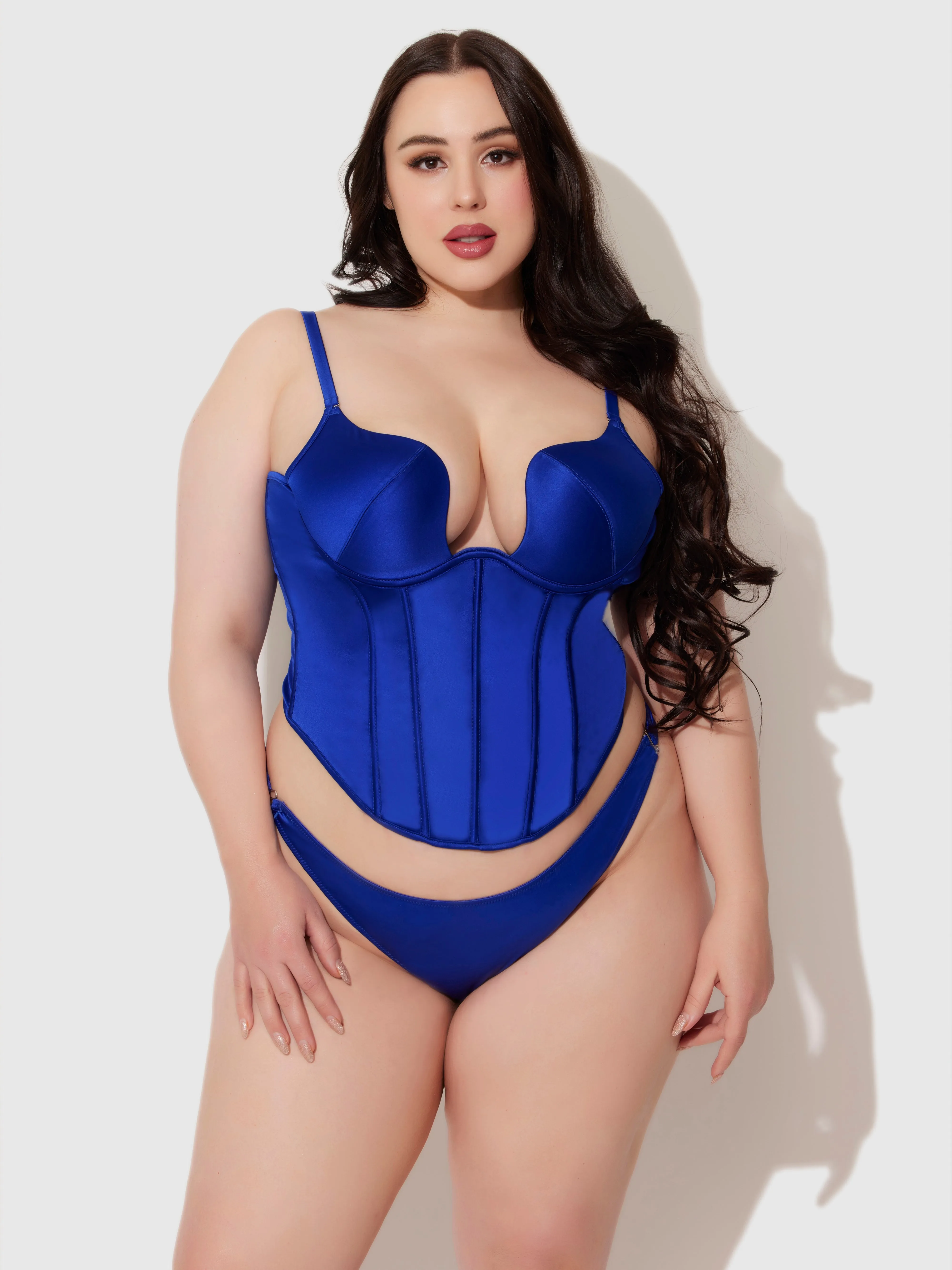 Petra Swirl Plunge Push Up Bustier by Frederick's of Hollywood