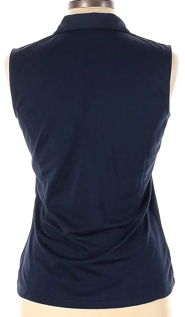PGA Tour Women's Navy Sleeveless Golf Polo Size M