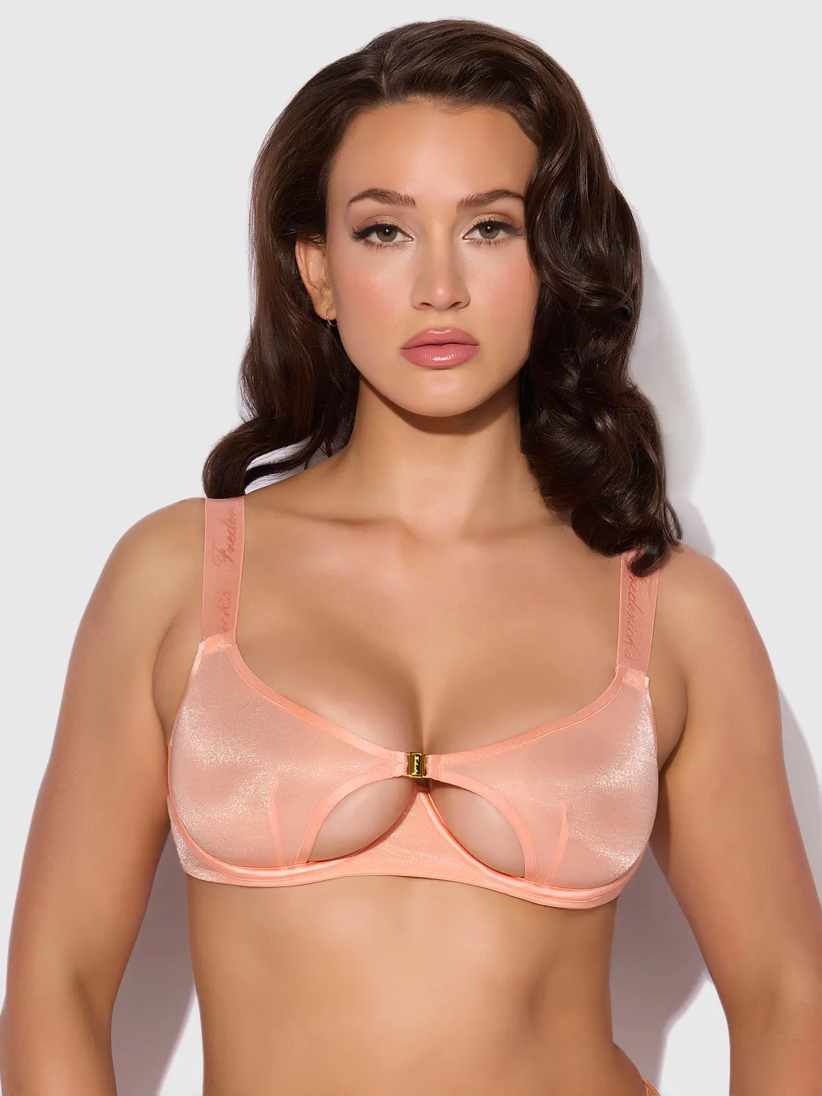 Pia Unlined Cutout Mesh Bra by Frederick's of Hollywood