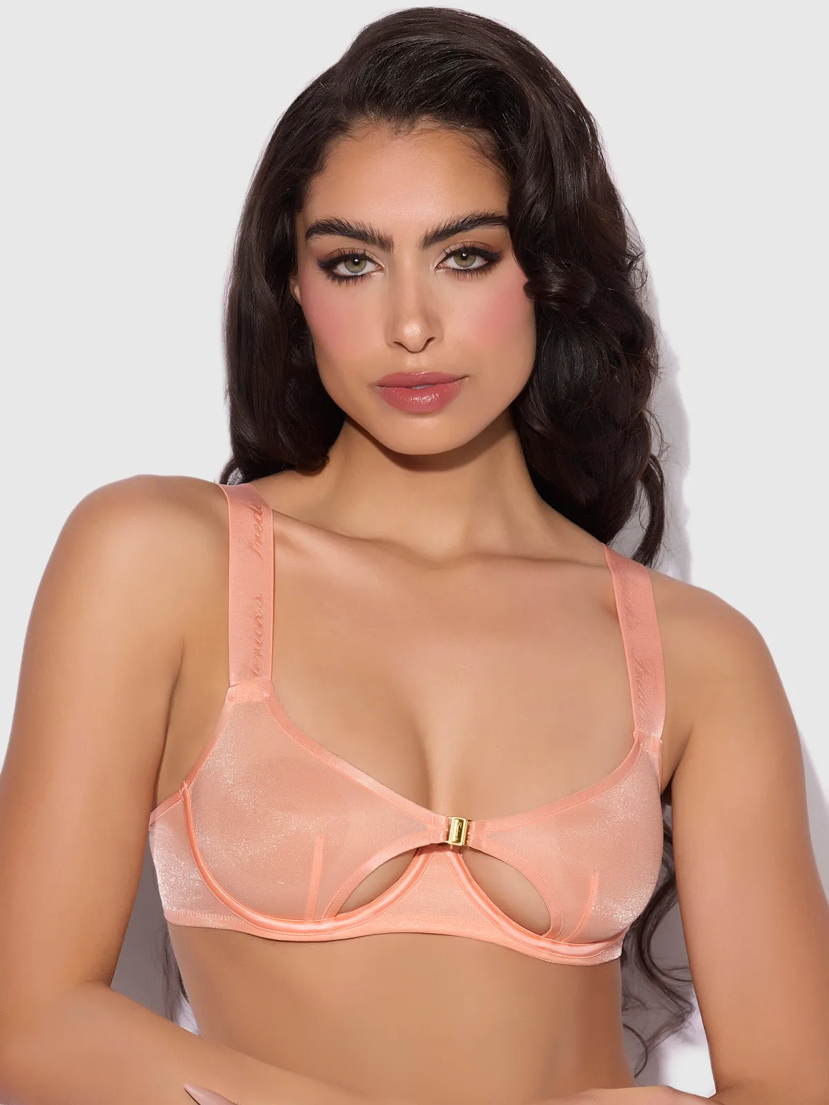 Pia Unlined Cutout Mesh Bra by Frederick's of Hollywood