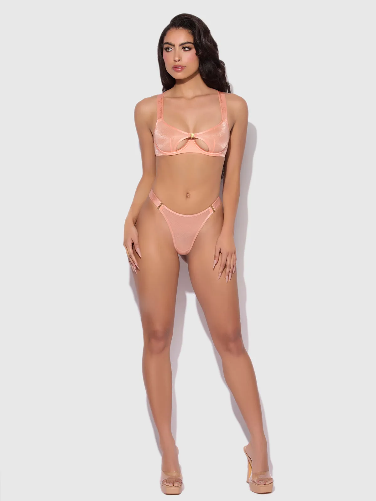Pia Unlined Cutout Mesh Bra by Frederick's of Hollywood