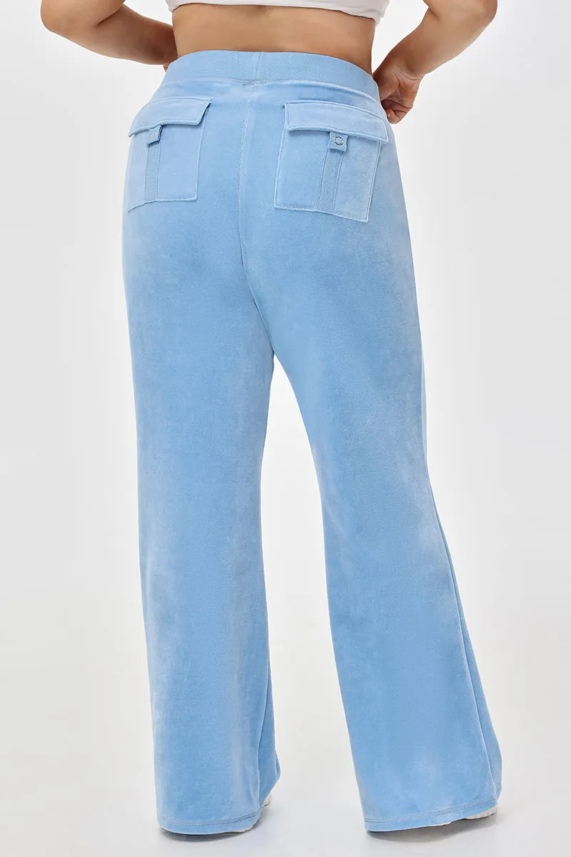 Plus-Size Crown Heritage Cotton Velour Track Pants by Juicy Couture