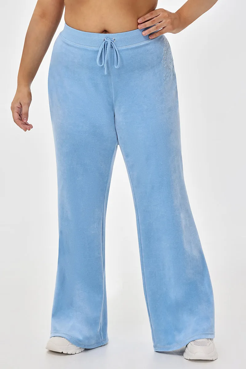 Plus-Size Crown Heritage Cotton Velour Track Pants by Juicy Couture