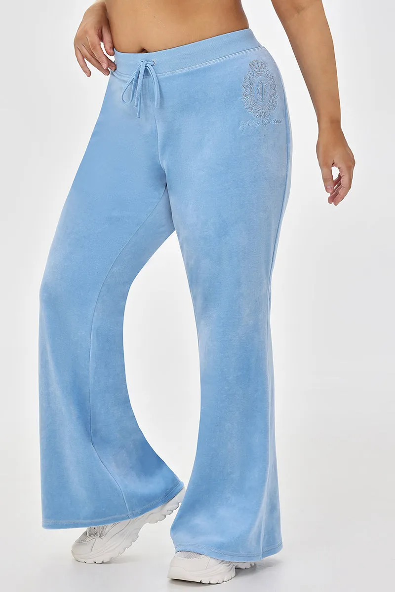Plus-Size Crown Heritage Cotton Velour Track Pants by Juicy Couture