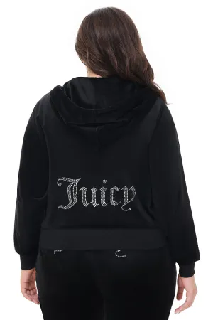 Plus-Size OG Big Bling Velour Hoodie by Juicy Couture