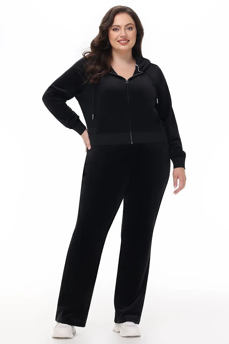 Plus-Size OG Big Bling Velour Track Pants by Juicy Couture